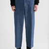 Cotton Chambray Tapered Trousers
