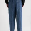 Cotton Chambray Tapered Trousers