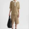 Cotton Knit Polo T-Shirt