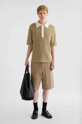 Cotton Knit Polo T-Shirt