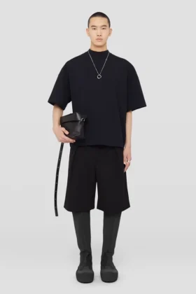 Cotton Mock-Neck T-Shirt