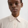 Cotton Muslin Shirt with Multi-Layered Collar