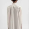 Cotton Muslin Shirt with Multi-Layered Collar