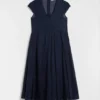 Cotton Organdy Pleated Dress