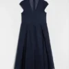 Cotton Organdy Pleated Dress