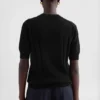 Cotton Pointelle Knit T-Shirt