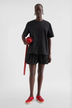 Cotton Poplin Balloon Shorts