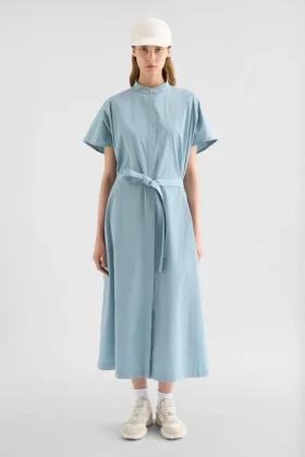 Cotton Poplin Belted Dress