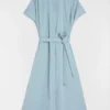 Cotton Poplin Belted Dress