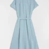 Cotton Poplin Belted Dress