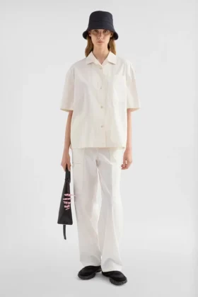 Cotton Poplin Cargo Trousers