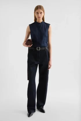 Cotton Poplin Ruffle Shirt