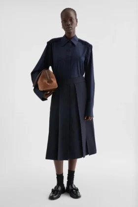 Cotton Poplin Ruffle Shirt