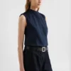 Cotton Poplin Ruffle Shirt