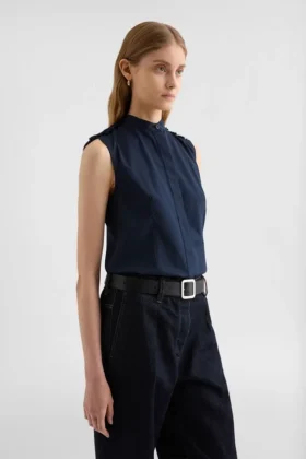 Cotton Poplin Ruffle Shirt