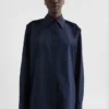Cotton Poplin Ruffle Shirt