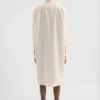 Cotton Poplin Shirt Dress with Multi-Layered Collar