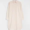 Cotton Poplin Shirt Dress with Multi-Layered Collar