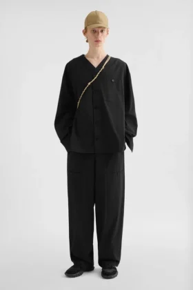 Cotton Poplin V-Neck Shirt
