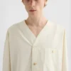 Cotton Poplin V-Neck Shirt
