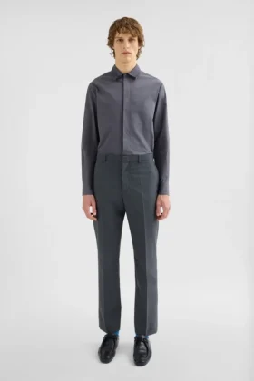 Cotton Shirt with Multi-Layered Collar