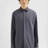 Cotton Shirt with Multi-Layered Collar