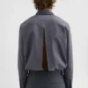 Cotton Shirt with Multi-Layered Collar
