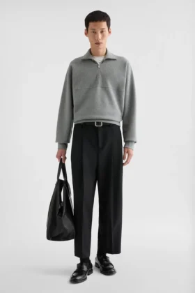 Cotton Terry High-Neck Sweatshirt