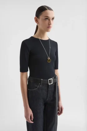Fluid Viscose Crew-Neck Top