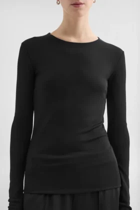 Fluid Viscose Crew-Neck Top
