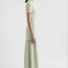Fluid Viscose High-Neck Dress