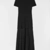 Fluid Viscose High-Neck Dress
