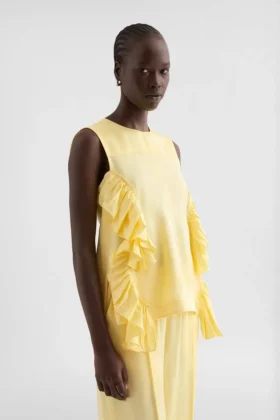 Fluid Viscose Ruffle Top