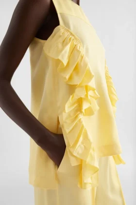 Fluid Viscose Ruffle Top