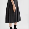 Lightweight Denim Pleated Skirt