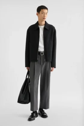 Lightweight Textured Wool Blouson