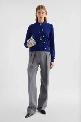 Lightweight Wool Crew-Neck Cardigan