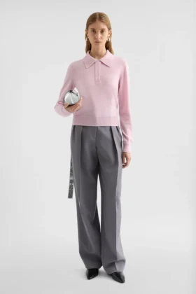 Lightweight Wool Polo Sweater