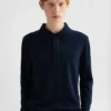 Lightweight Wool Polo Sweater