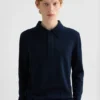 Lightweight Wool Polo Sweater