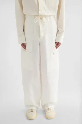 Linen Blend Cargo Trousers