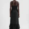 Silk Blend Ruffle Dress