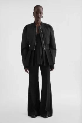 Taffeta Cropped Bomber Jacket