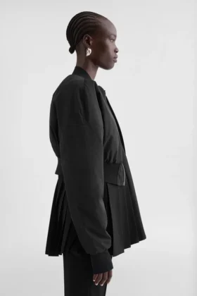 Taffeta Cropped Bomber Jacket