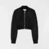 Taffeta Cropped Bomber Jacket