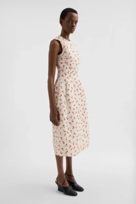 Technical Faille Printed Dress