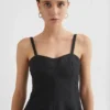 Technical Gabardine Bustier Dress