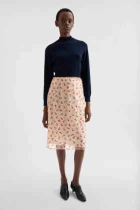 Technical Organdy Printed Skirt