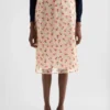 Technical Organdy Printed Skirt