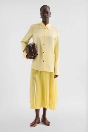 Technical Twill Pleated Skirt